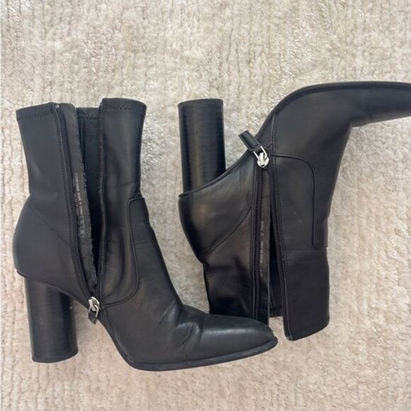 Zara Black Heeled Ankle Booties - Picture 4 of 8